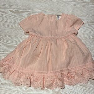Baby Bigosh Pink Tinsel Striped Dress 6 mths